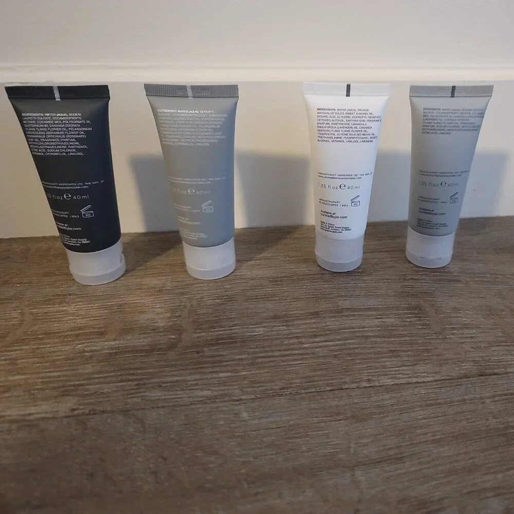 4 Aromatherapy Travel‎ Toiletries Shampoo Conditioner Body Wash Body Lotion Lot